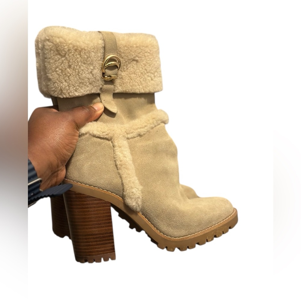 Coach Harlie Suede Bootie Shearing Trim women's 8B - Picture 5 of 15